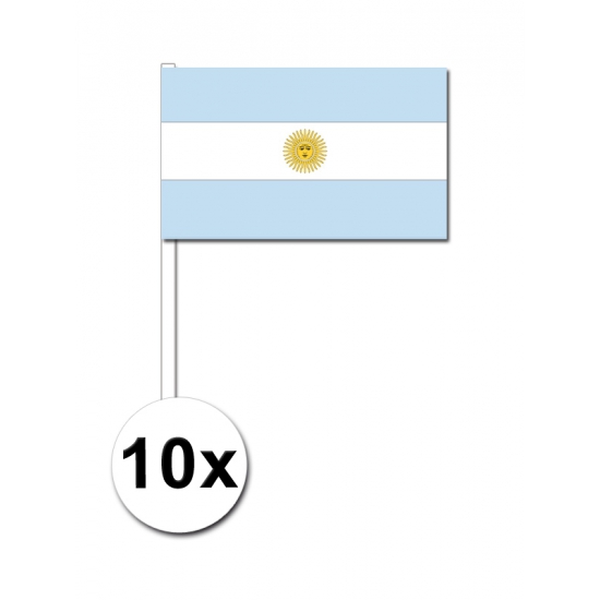 10 zwaaivlaggetjes Argentinie 12 x 24 cm -