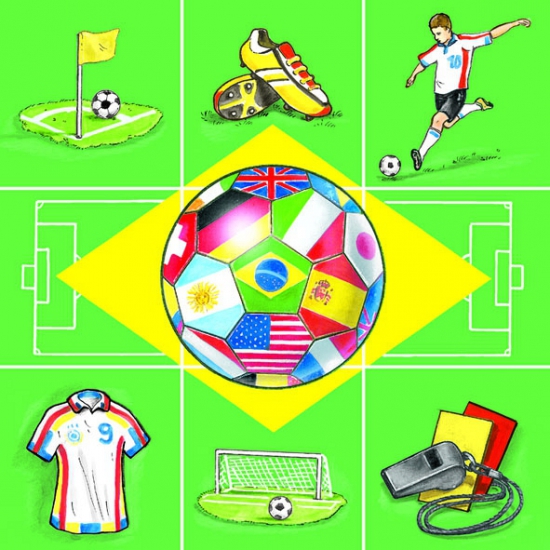 20x Voetbal landen thema servetten 33 x 33 cm -