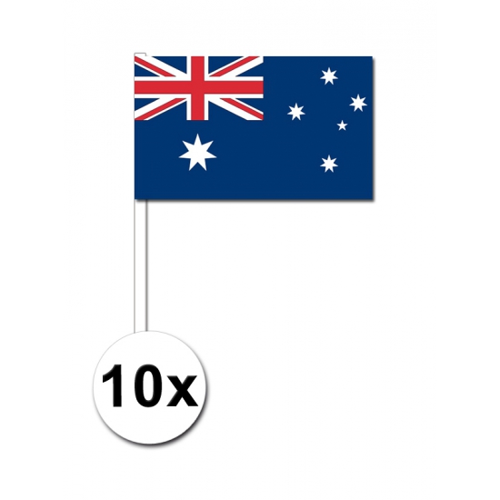 10 zwaaivlaggetjes Australie 12 x 24 cm -