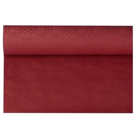Tafellaken/tafelkleed rol papier - 800 x 118 cm - bordeaux rood - Lange tafels - Damast papier -