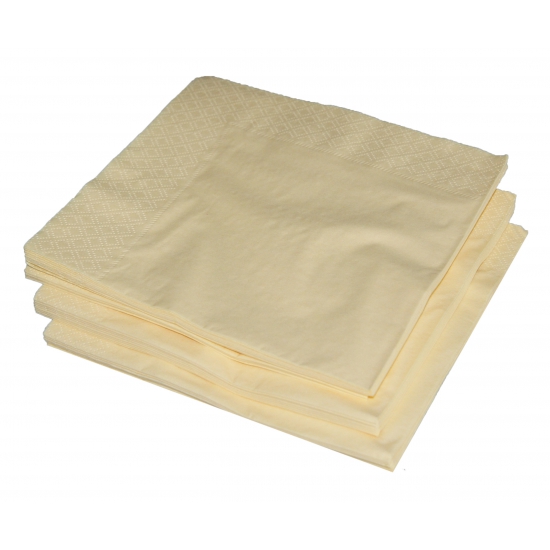 25x Creme kleur servetten 33 x 33 cm -