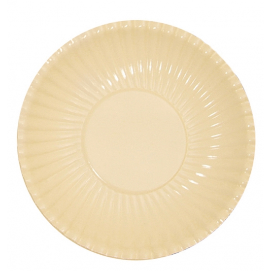 10x Platte kartonnen bordjes creme 23 cm -