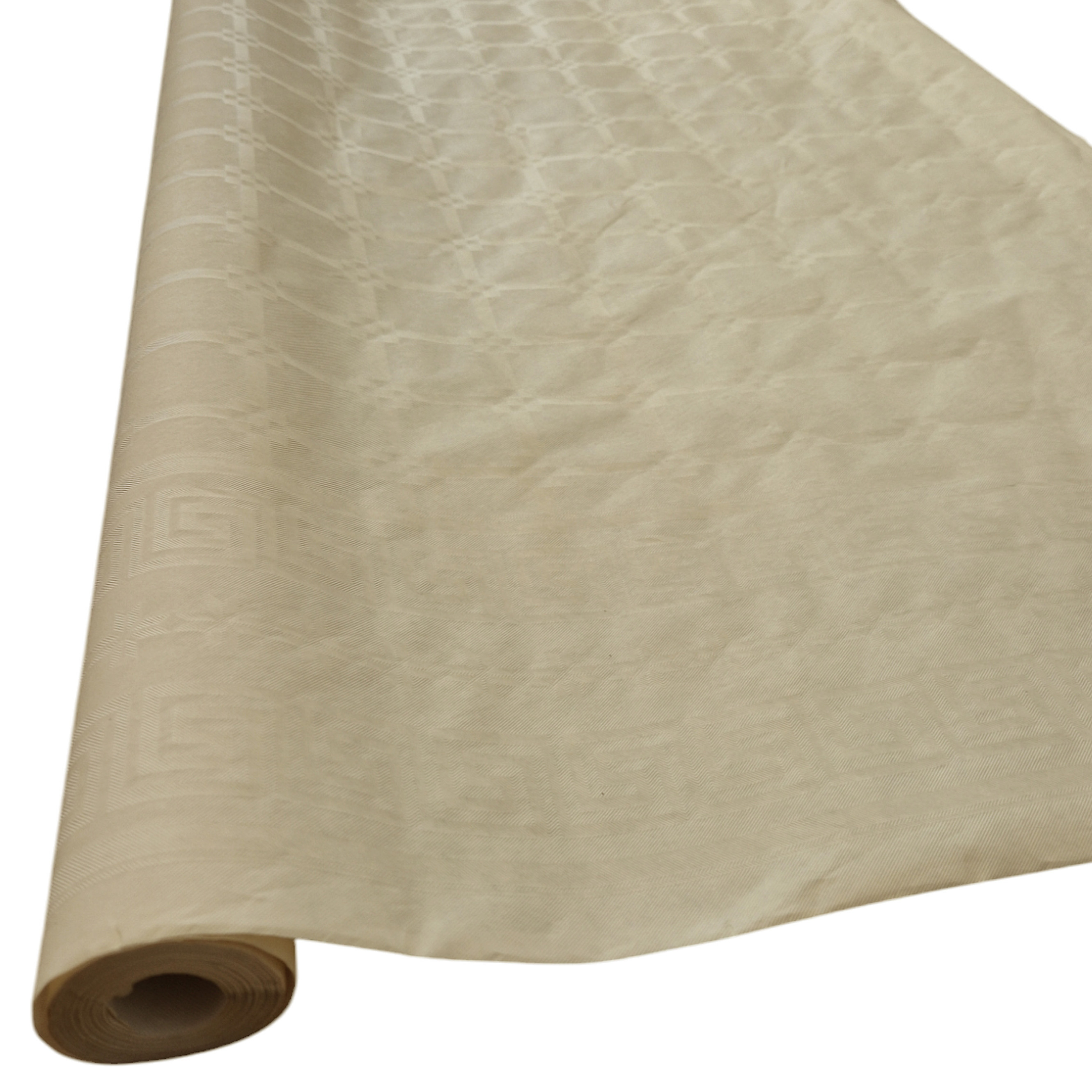 Tafellaken/tafelkleed rol papier - 1x - 800 x 118 cm - beige - Lange tafels - Damast papier -