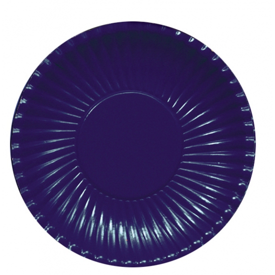 10x Platte kartonnen bordjes donkerblauw 23 cm -