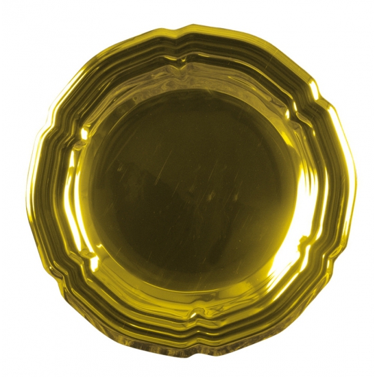 Serveerschaal rond goud van karton 45 cm -