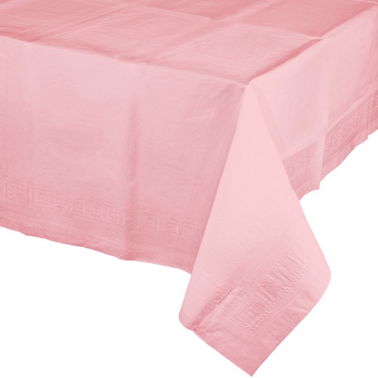 Party/verjaardag Tafelkleed - lichtroze - 274 x 137 cm - tafellaken van papier - Gedekte tafel -