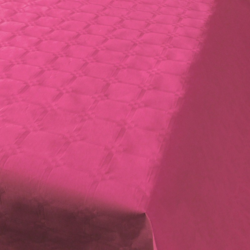 Tafellaken/tafelkleed rol papier - 800 x 118 cm - fuchsia roze - Lange tafels - Damast papier -