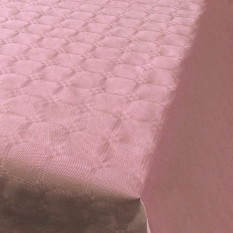Tafellaken/tafelkleed rol papier - 1x - 800 x 118 cm - lichtroze - Lange tafels - Damast papier -