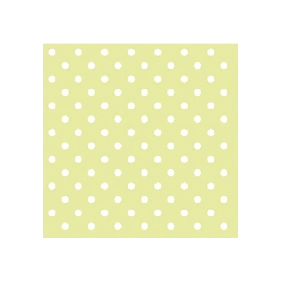 20x stuks Servetten met stippen kiwi groen 3-laags 33 x 33 cm -