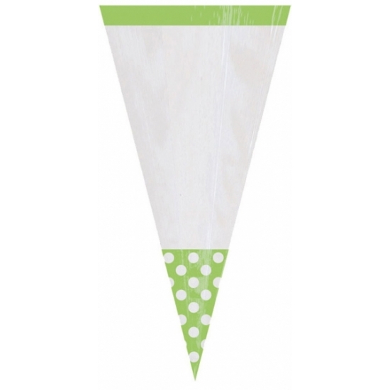 Snoepzakjes lime groen 10x stuks 27 cm -