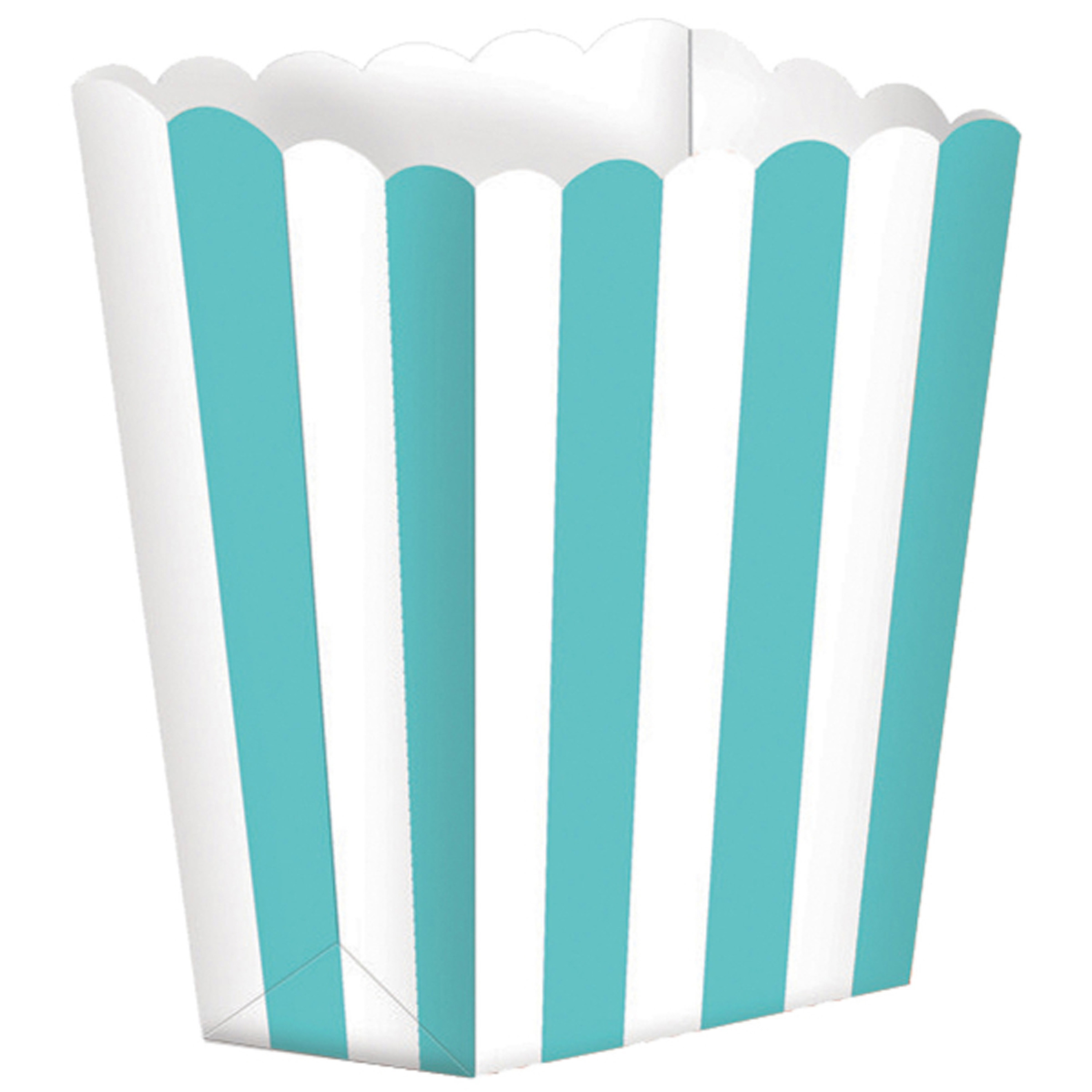Popcorn of snoep bakjes - mintgroen/wit - 5x stuks - chipsbakjes/snackbakjes -