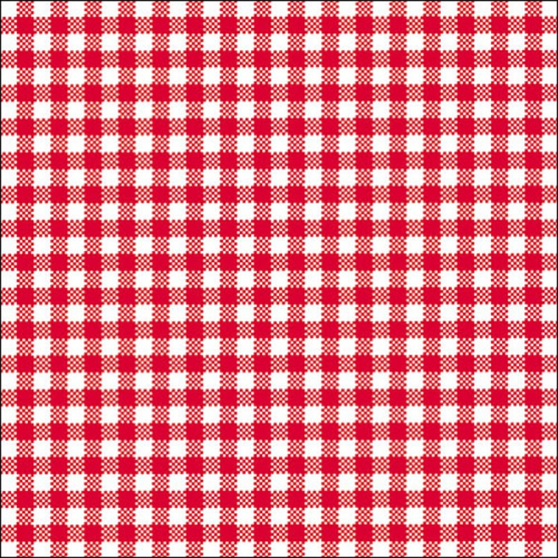 20x stuks Servetten geruit/ruitjes - rood/wit 3-laags - feestartikelen party bbq servetten -