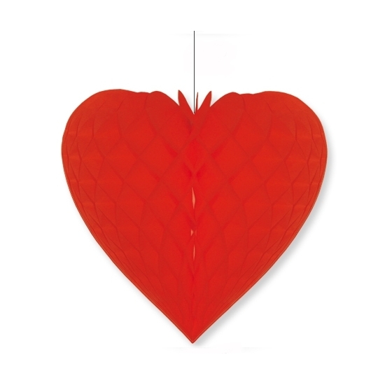 Bellatio decorations groot rood decoratie hart 40 cm hangend -