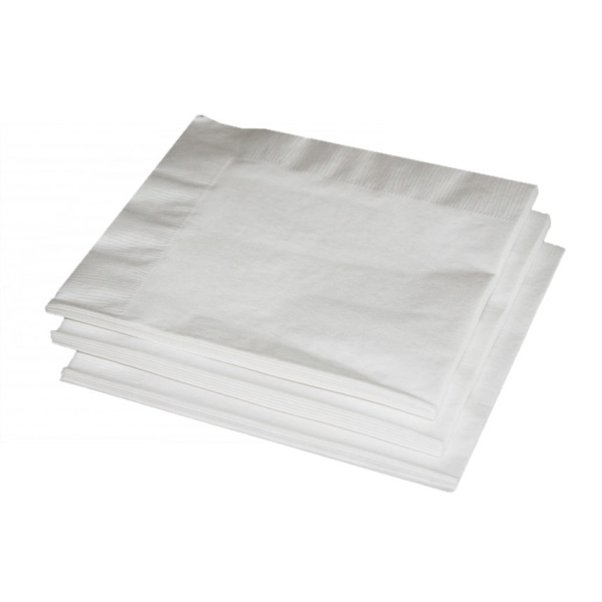 Uni kleur tafel servetten - wit - 20x stuks - 33 x 33 cm - Papier -