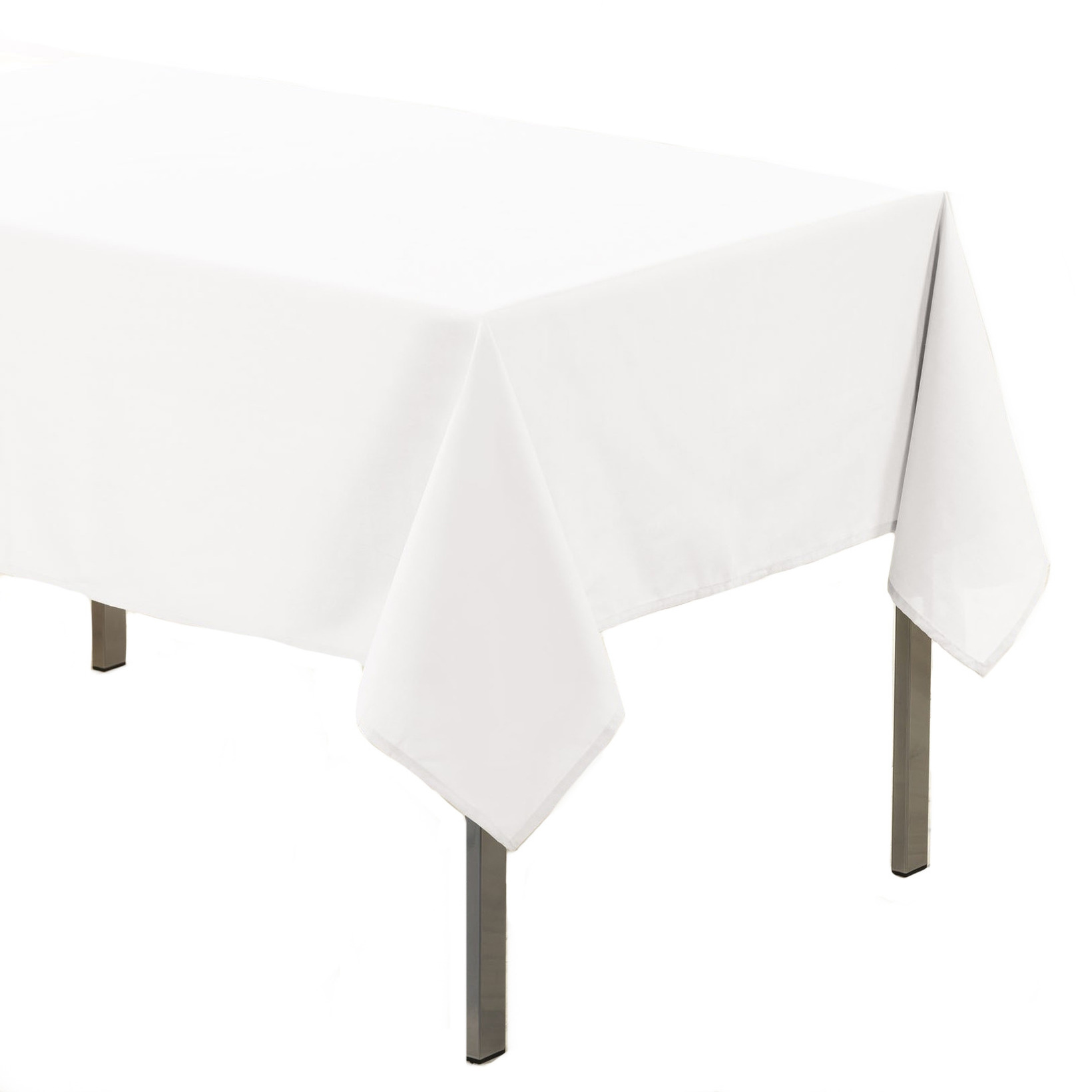 Tafelkleed/tafellaken in het wit - 140 x 240 cm - polyester stof - rechthoekig - binnen -