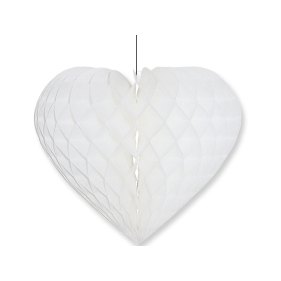 Wit hang decoratie hartje 15 cm versiering bruiloft -