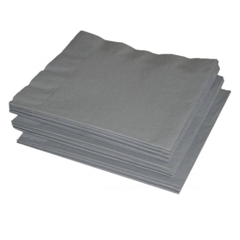 25x Zilveren kleuren thema servetten 41 x 41 cm -