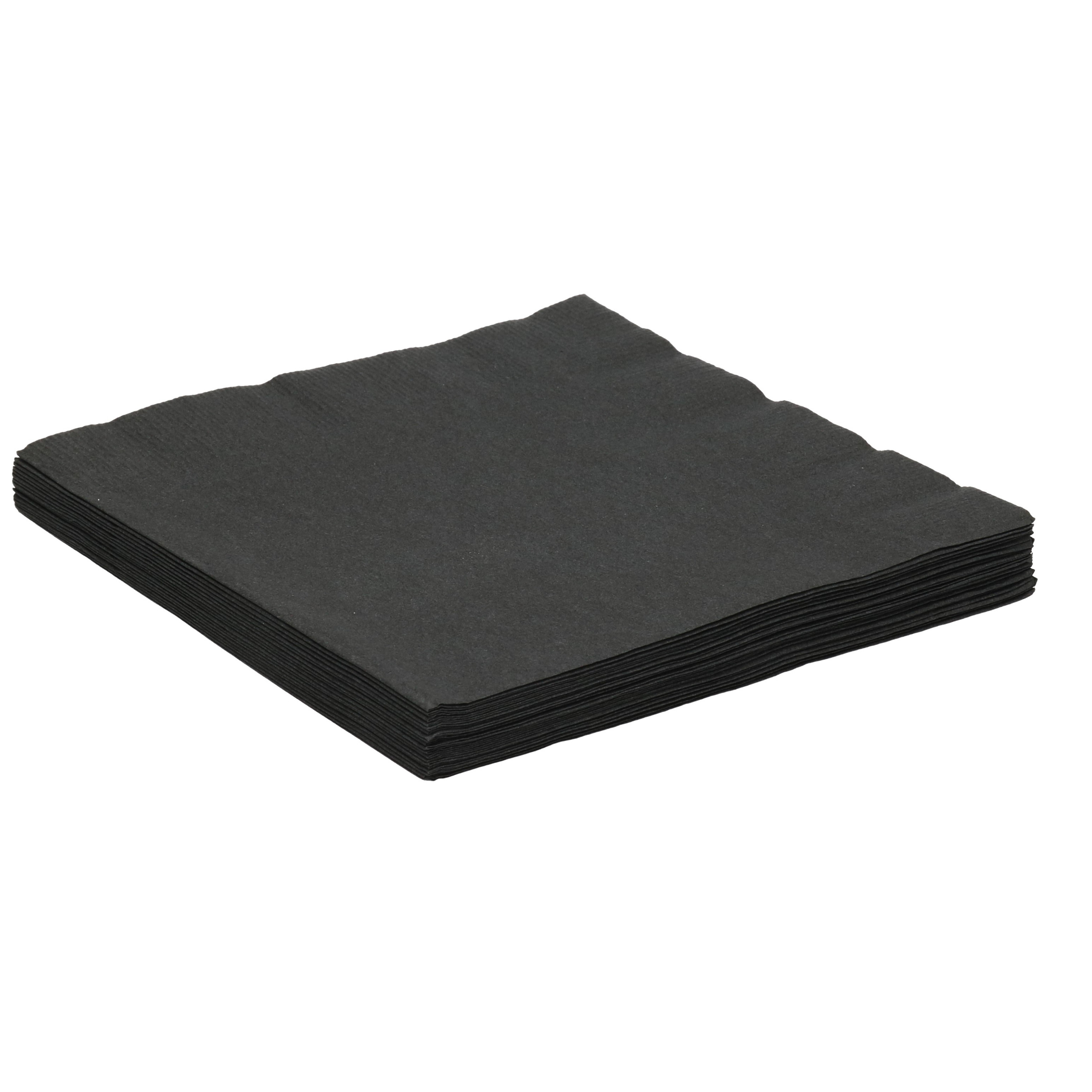 Uni kleur tafel servetten - zwart - 20x stuks - 33 x 33 cm - Papier -