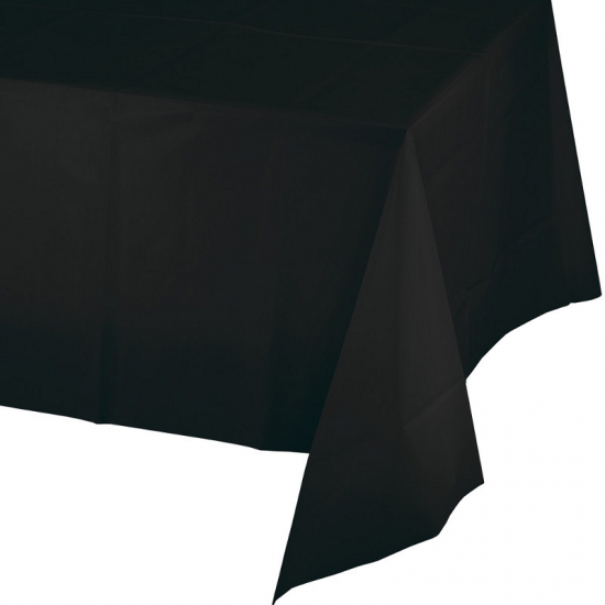 Party/verjaardag Tafelkleed - zwart - 274 x 137 cm - tafellaken van papier - Gedekte tafel -