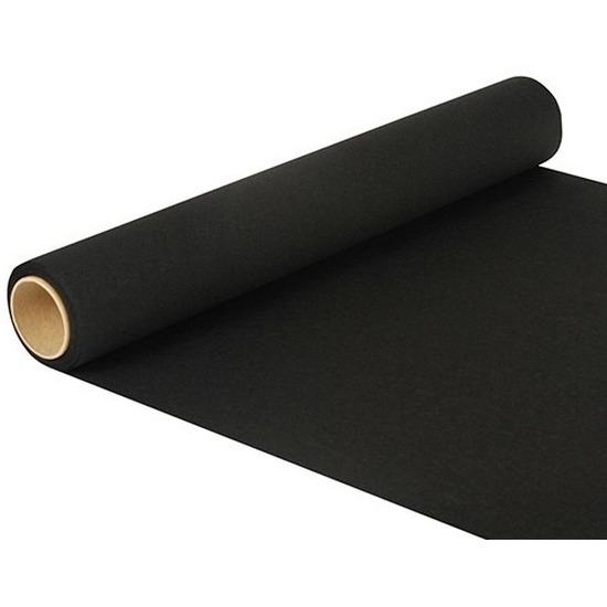 Duni tafelloper - papier - zwart - 480 x 40 cm -