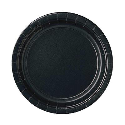 16x Zwarte bordjes 23 cm -