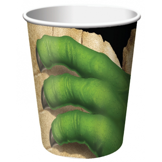 8x stuks Dinosaurus thema feest bekers 250 ml -
