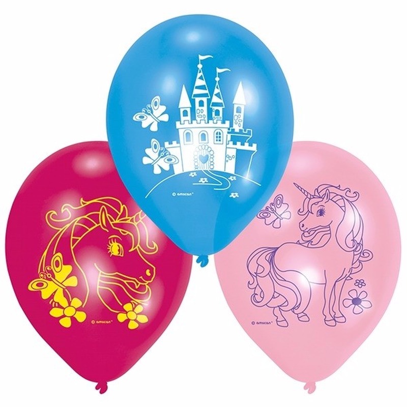 Eenhoorn thema ballonnen 6x stuks -