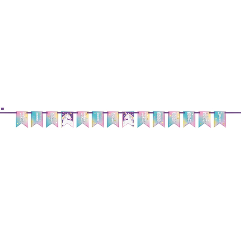 Eenhoorn themafeest wenslijn/banner 213 cm -