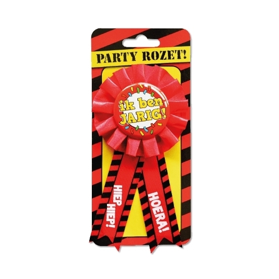 Rozet Ik ben jarig! Hiep hoera -