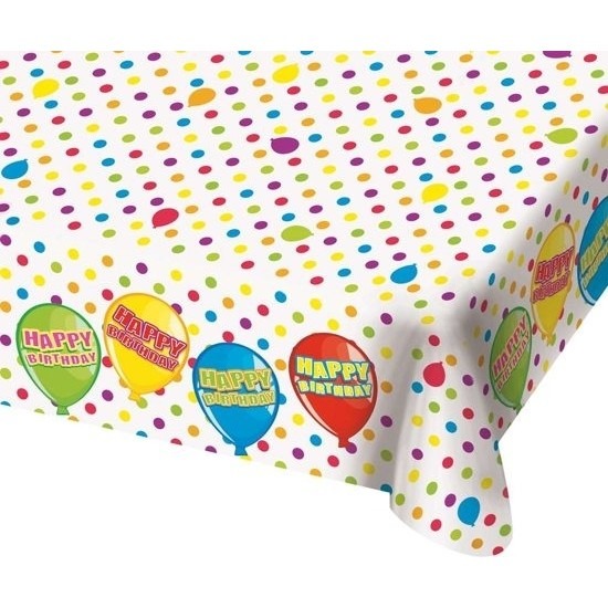 Happy Birthday verjaardag tafelkleed 180 cm -