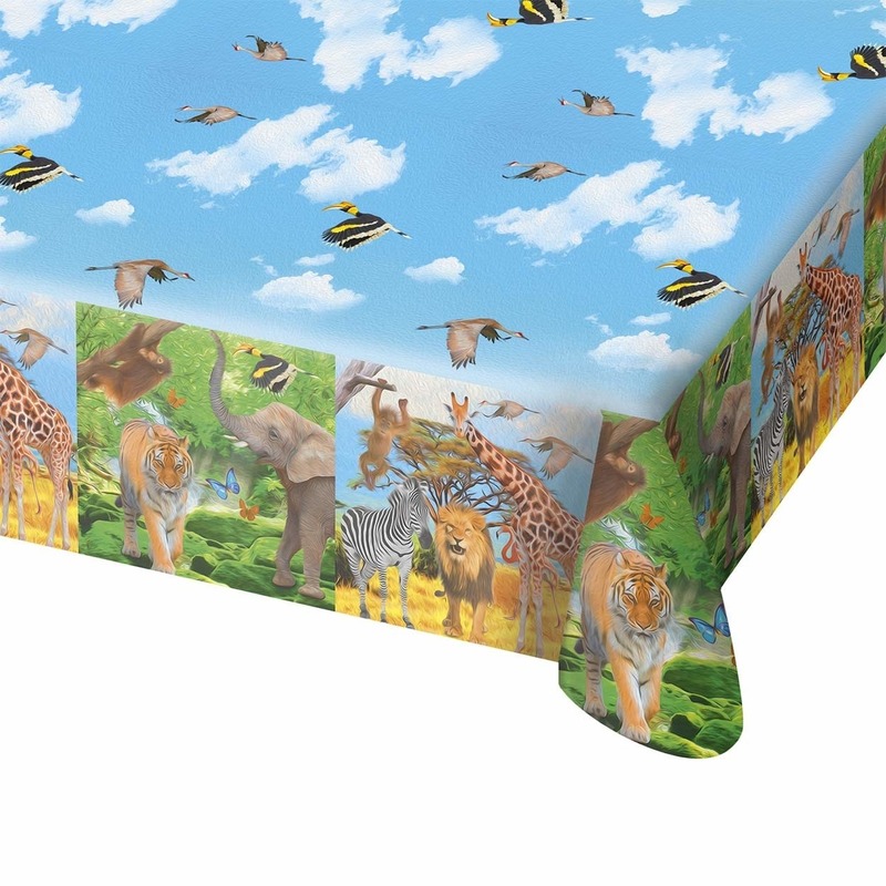 Safari/jungle themafeest tafelkleed 130 x 180 cm -