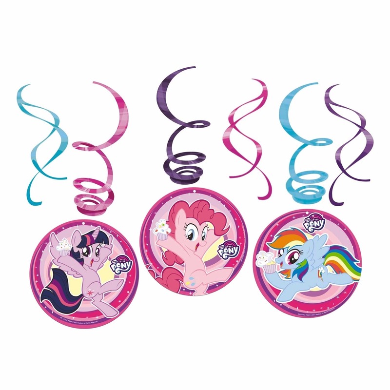 6x stuks My Little Pony thema rotorspiralen 50 cm -