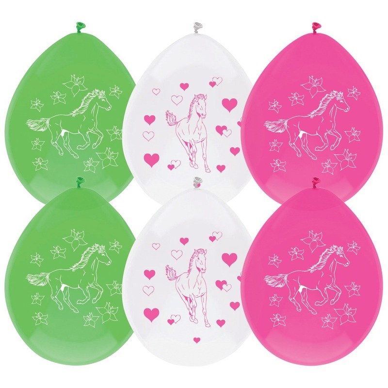 6x Paarden themafeest ballonnen 30 cm -