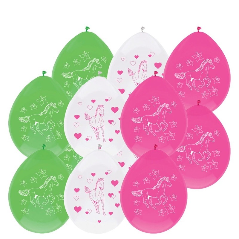 12x Paarden themafeest ballonnen 30 cm -