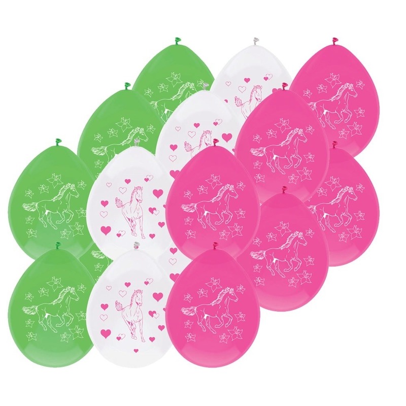 18x Paarden themafeest ballonnen 30 cm -