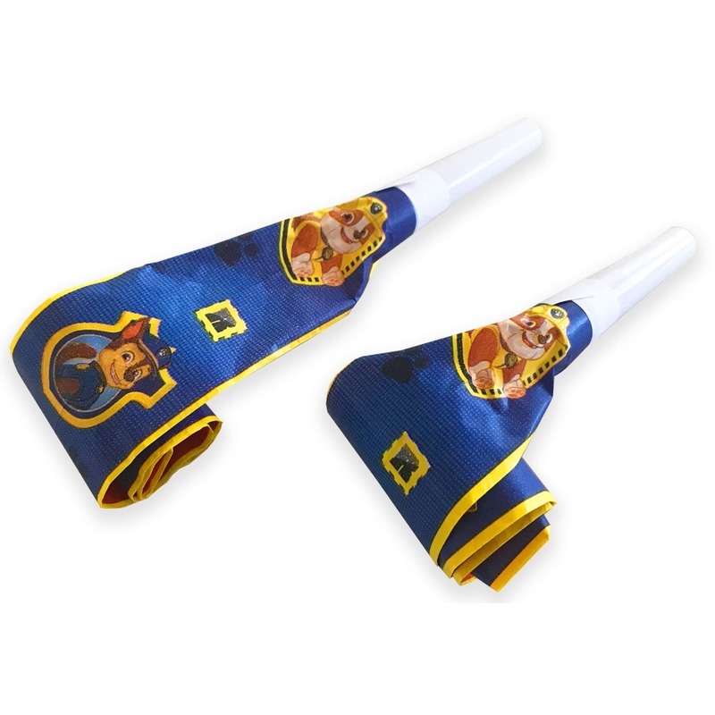 8x stuks Paw Patrol themafeest roltongen/feesttoeters 30 cm -