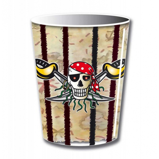 8x Bekers thema piraat 250 ml -