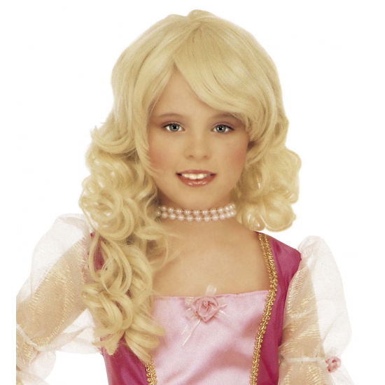 Verkleedpruik Prinses - kinderen - blond - prinsessen pruik -