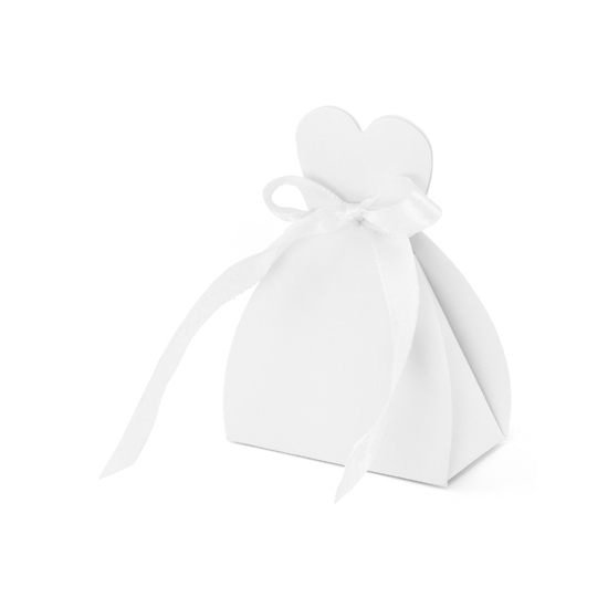Cadeaudoosjes Bruid - Bruiloft bedankje - 10x stuks - wit - 7 x 9 cm -