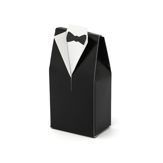 Cadeaudoosjes Bruidegom - Bruiloft bedankje - 10x stuks - zwart/wit - 7 x 9 cm -