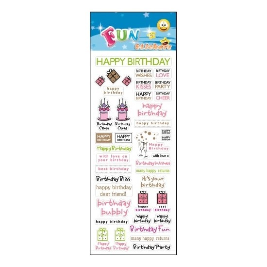 Stickervel happy birthday -