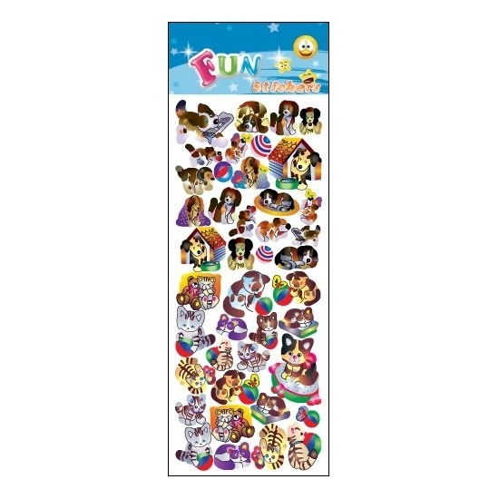 Stickervel animatie honden en katten -