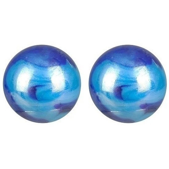 Blue Jay mega grote knikkers van 42 mm - 2x stuks - Speelgoed knikkers - Verzamel objecten -