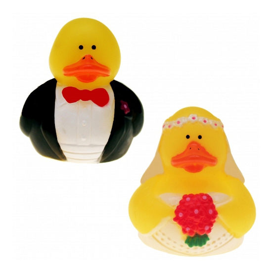 Bruid en bruidegom badeendjes -