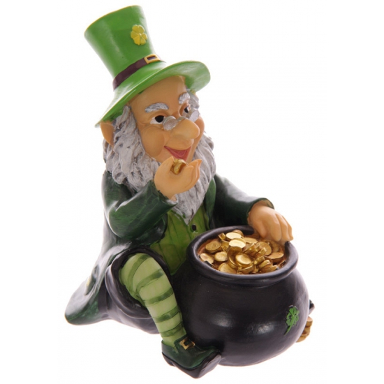 Spaarpot saint Patrick kabouter met pot goud -