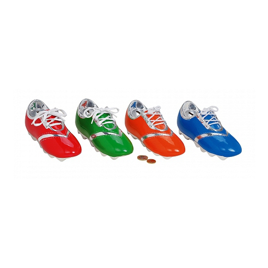 Oranje voetbalschoen spaarpot -