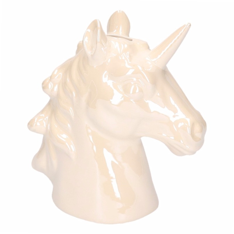 Spaarpot Eenhoorn wit 16 cm -