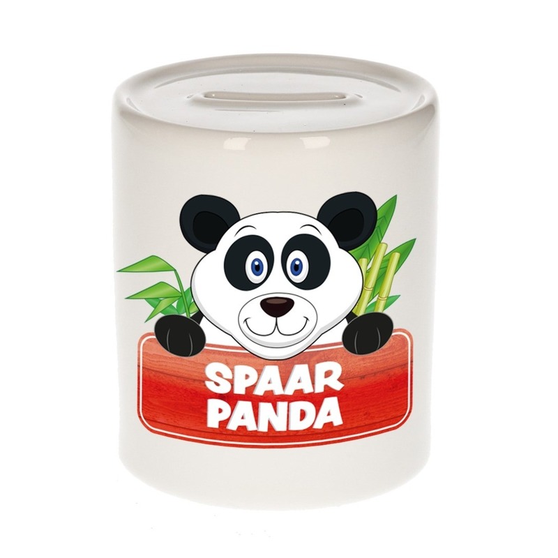 Kinder spaarpot met panda print 9 cm -
