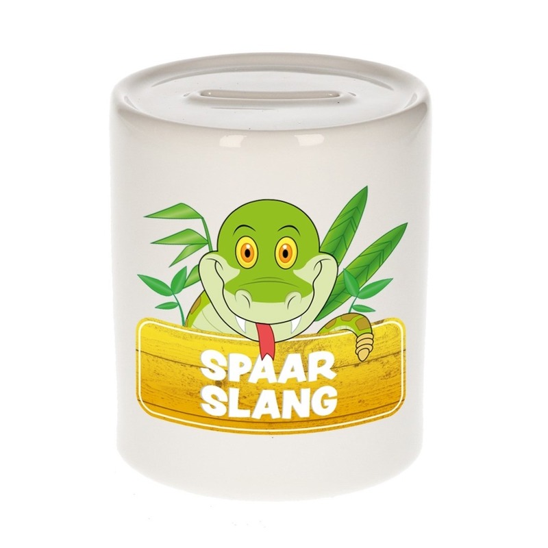 Kinder spaarpot met slangen print 9 cm -