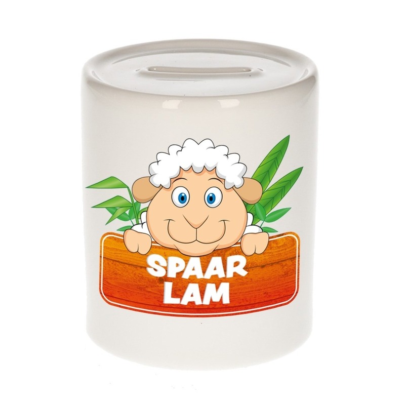 Kinder spaarpot met schapen / lammetje print 9 cm -